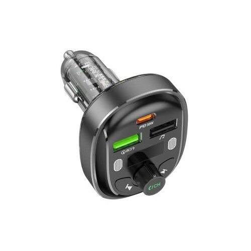 FM transmiter Bluetooth sa USB+Type-C punjaćem BOROFONE BC47 Might PD30W+QC3.0 car jazz metal gray Slike