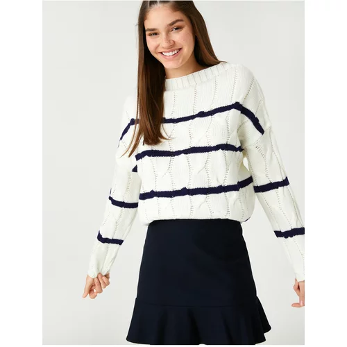 Koton Striped Sweaters in Braid Pattern Long Sleeve