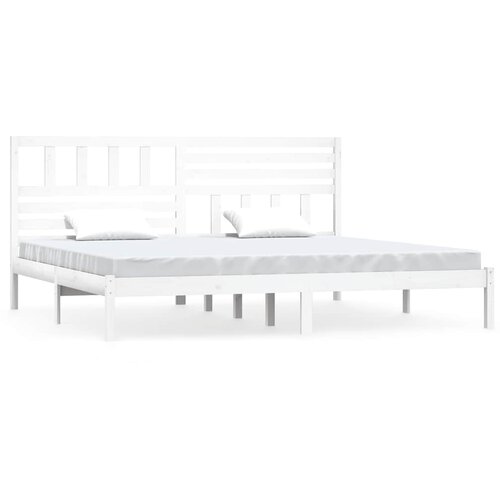  Okvir za krevet od masivne borovine bijeli 200 x 200 cm Slike