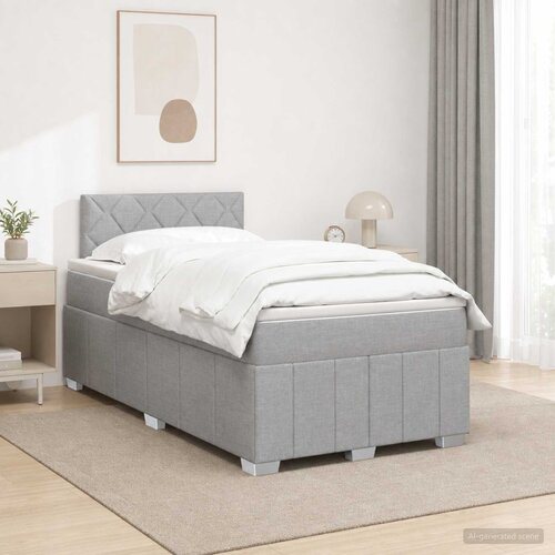  Boxspring krevet s madracem Svjetlosiva 120 x 190 cm Tkanina Cijene
