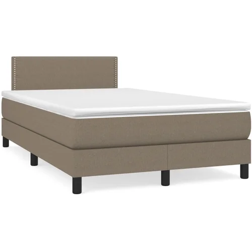  The Living Store Box spring postelja z vzmetnico LED taupe 120x190 cm blago - Box Spring Postelja, (21516069)