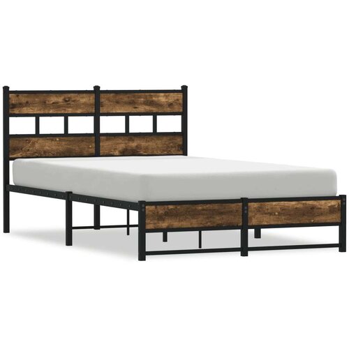VidaXL Metalni okvir kreveta bez madraca boja hrasta 120x200 cm Slike