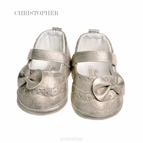 Christopher Baby Club cipelice za djevojčice zlatne sa mašnicom