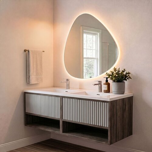 Skye_Decor Set kupatilskog ormarića sa umivaonikom i ogledalom, 2 dela, Braon Cene