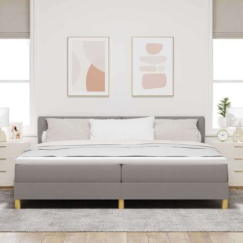 vidaXL Box spring krevet Sivo-smeđa 200 x 200 cm tkanina Cijene