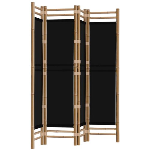 Maison Chic Zložljiva 4-delna Paravan - pregradna stena 160 cm bambus in platno, (22111557) Cene