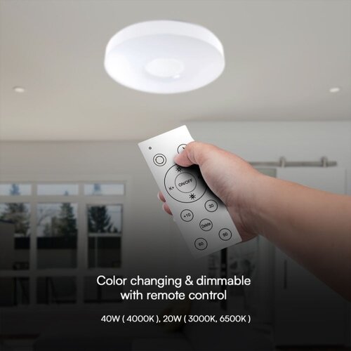  LED prigu&amp;scaron;iva stropna svetiljka LED/40W/230V 3000-6500K 39 cm bela + daljinski upravljač Slike
