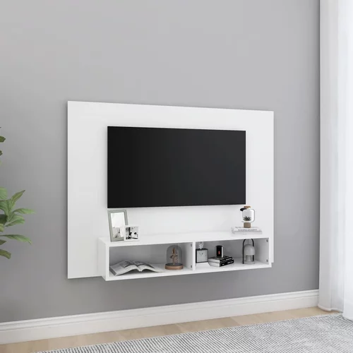 vidaXL Stenska TV omarica bela 120x23,5x90 cm iverna plošča, (20730529)