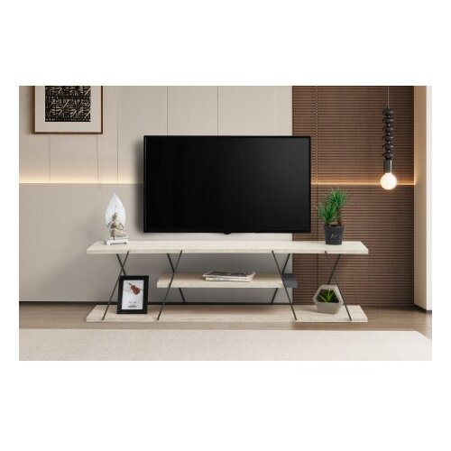Hanah home tv polica canaz black travertine Slike