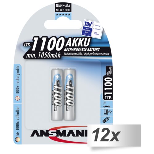 Ansmann 12x2 NiMH bat. 1100 Micro AAA 1050 mAh Cijene