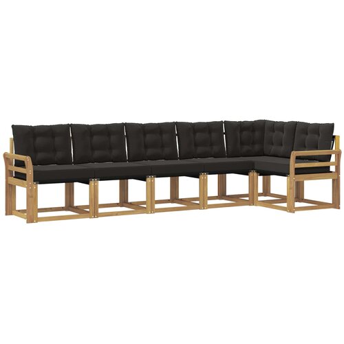vidaXL Zunanja garnitura za sedenje z blazino 6 pcs Bela in črna, (5000282672) Cene