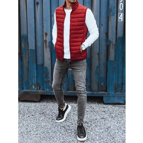 DStreet Men's burgundy vest TX4125 Slike