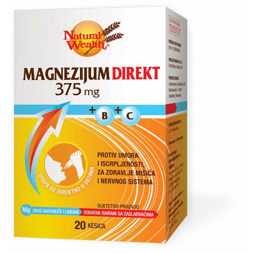 Natural Wealth magnezijum direkt 375 mg + vitamin c + b complex direkt 20 kesica Slike
