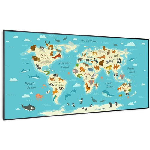 Klarstein Wonderwall Air Art Smart, infracrveni grijač, karta sa životinjama, 120 x 60 cm, 700 W Cijene
