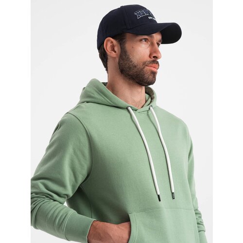 Ombre Men&amp;#039;s kangaroo sweatshirt with hood - green Slike
