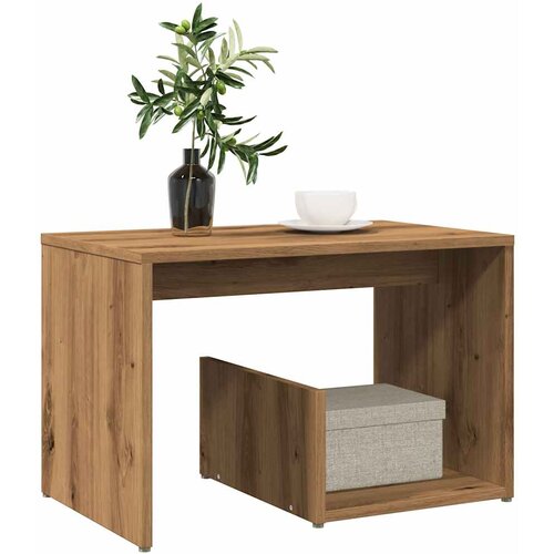 VidaXL Stranska mizica artisan hrast 59x36x38 cm inženirski les Slike