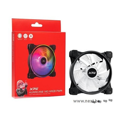 XPG ventilator za kući&amp;scaron;te adata xpg hurricane 140 mm argb Slike