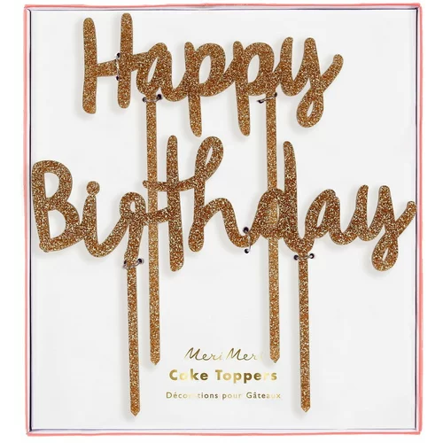 Meri Meri Dekoracija za torto 2 ks Happy Birthday –