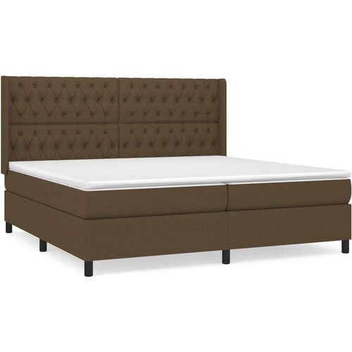 VidaXL Box spring postelja z vzmetnico temno rjav 200x200 cm blago, (21118399) Slike