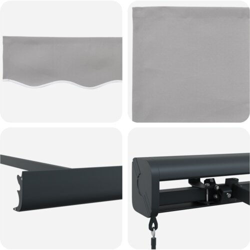  Ručno uvlačiva tenda svjetlosiva 300x250 cm Slike