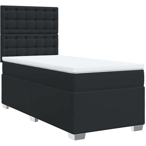 VidaXL Krevet s oprugama i madracem crni 90x190 cm od umjetne kože Slike