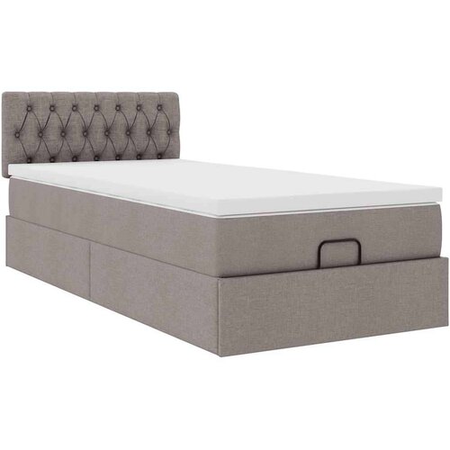 VidaXL otomanski okvir kreveta s madraca smeđesivi 100x200cm tkanine Slike