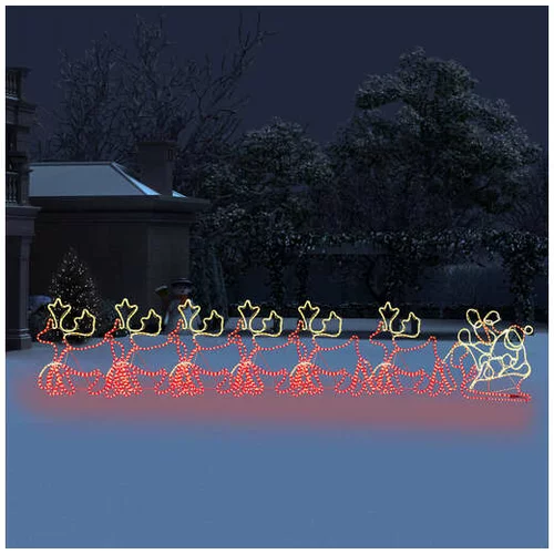  Božični okras 6 XXL jelenov in sani 2160 LED 7 m