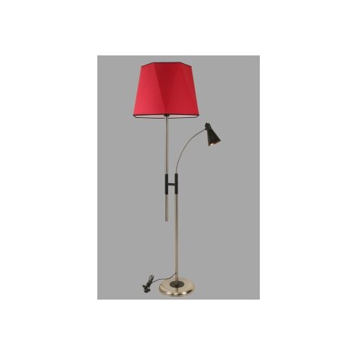 Opviq Forza Mat Krom Lambader Altıgen Kırmızı Abajurlu Red Floor Lamp Slike