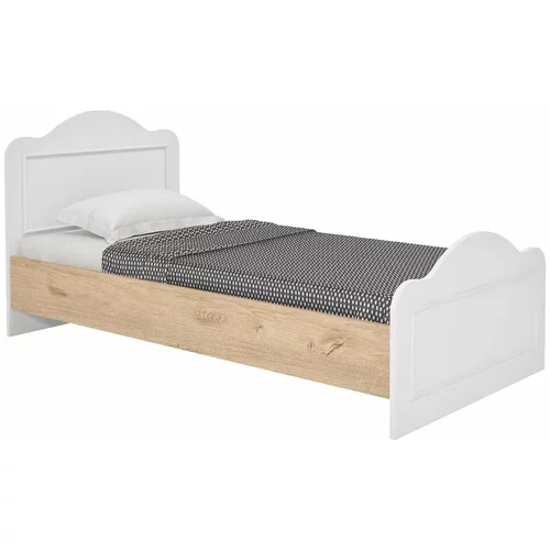 Kalune Design Bijeli/u prirodnoj boji krevet 90x190 cm Alessa –