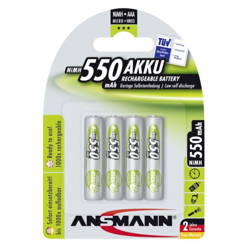 Ansmann 1x4 maxE NiMH rech. bat. Micro AAA 550 mAh 5030772 Slike