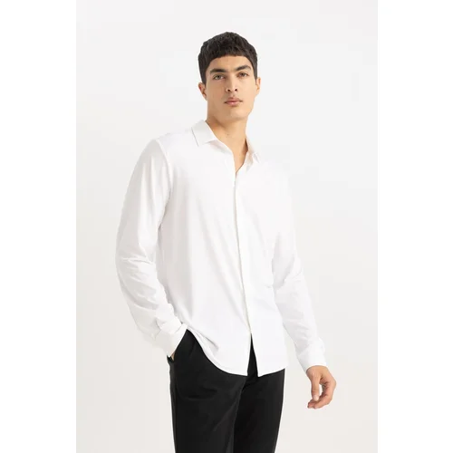 Defacto Slim Fit Polo Collar Long Sleeve Shirt