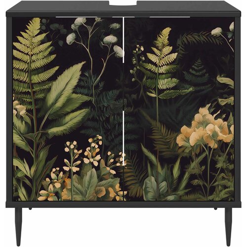  Kupaonski ormar RHENEN Crni hrast 60 x 40 x 61 cm Slike