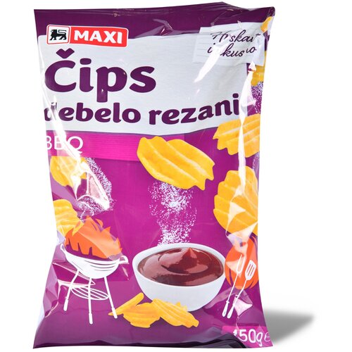 Maxi Cips rebrasti BBQ 150g Cene
