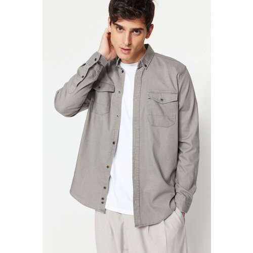 Trendyol shirt - gray - regular fit Cene
