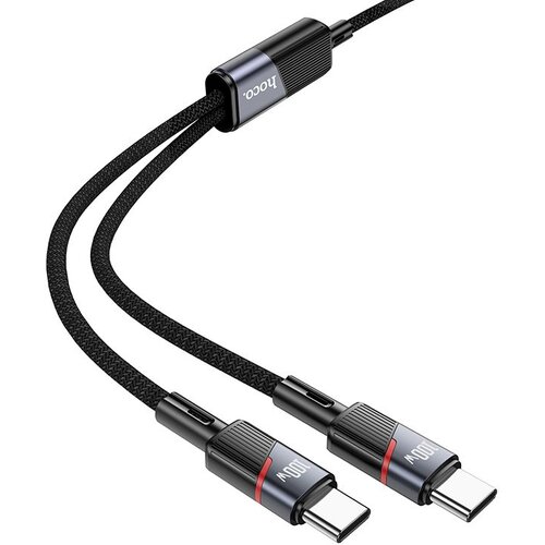 Hoco kabl 2u1 usb c na usb c / usb c  5A 100W 1.2 m U139 crna Cene