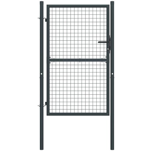 vidaXL Mrežasta vrtna vrata pocinkano jeklo 100x200 cm siva Cene