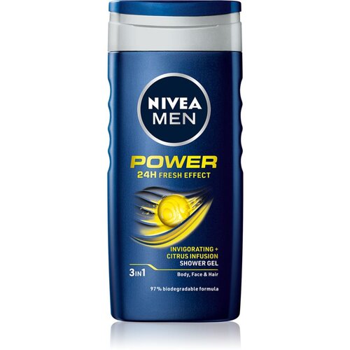 Nivea Men Power Fresh gel za prhanje za telo, obraz in lase 250 ml za moške Cene