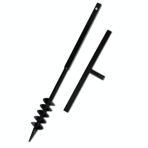 vidaXL Jeklen spiralni vrtalni sveder za zemljo z ročajem 80 mm črne barve, (21366903) Cene