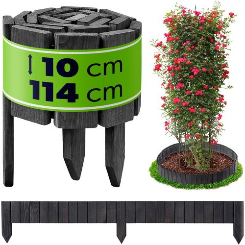 KADAX Palisade vrtna obroba lesena ograja za trato v sivi barvi 10x114, (5000358149) Cene