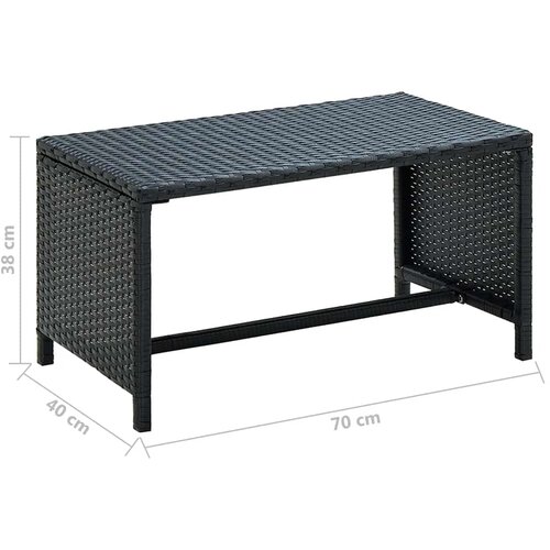  Stolić za kavu crni 70 x 40 x 38 cm od poliratana Slike