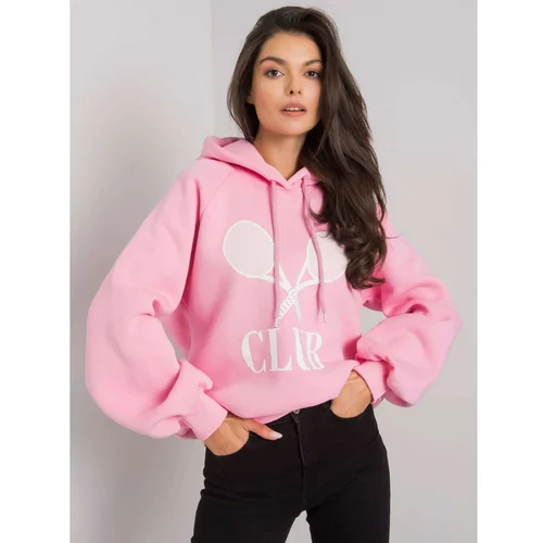 Fashionhunters Pink women's sweatshirt with print