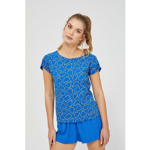 Moodo Blouse with a print - blue Slike