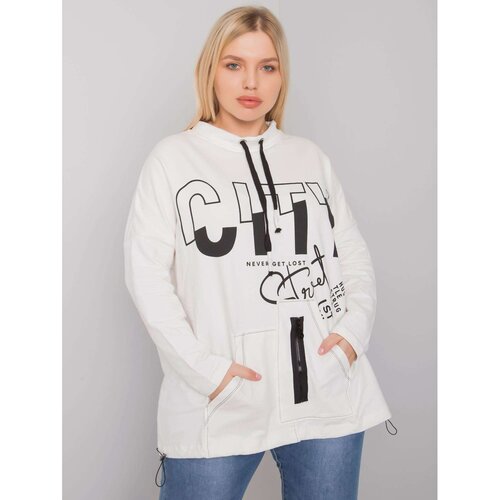 Fashion Hunters Ecru plus sweatshirt with print and pockets Slike