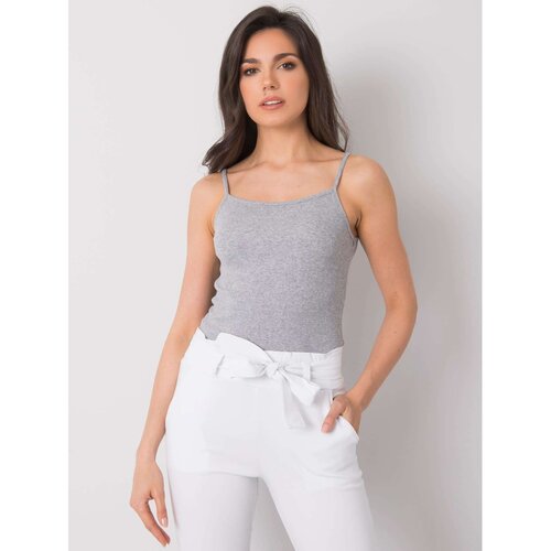 Fashion Hunters RUE PARIS Gray melange basic top Cene