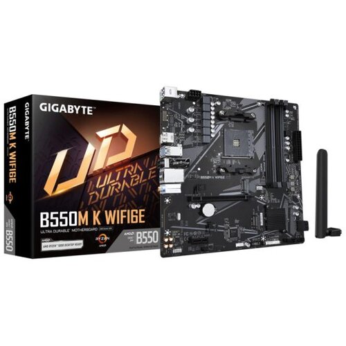 Gigabyte MB B550M K WIFI6E AM4; 4xDDR4; 2xM.2; 4xSATA; 8xusB; DP; HDMI; PS2; mATX, WI-FI Cijene