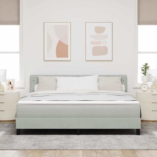 LED Box Spring Krevet Svijetlo siva 180 x 200 cm Bar&amp;scaron;un Slike