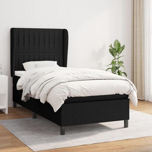 The Living Store Box spring postelja z vzmetnico črna 90x200 cm blago - Box Spring Postelja, (21437798) Slike