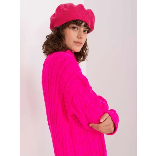 Fashion Hunters Fuchsia beret with cashmere