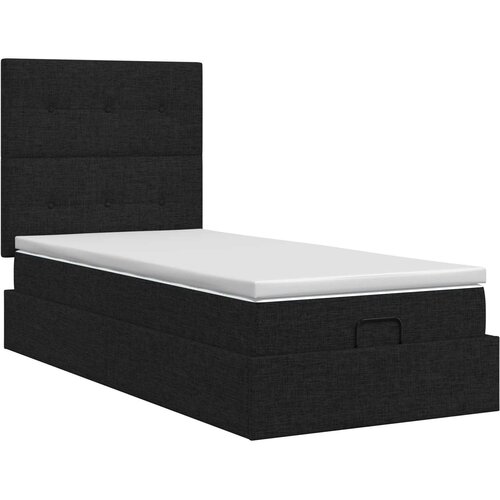  Podesivi krevet s madracem Crna 90 x 190 cm Tkanina Slike