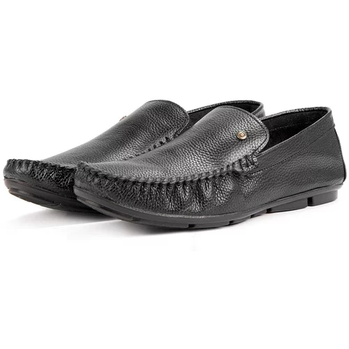 Ducavelli Attic Genuine Leather Men's Casual Shoes, Roque Loafers Black.